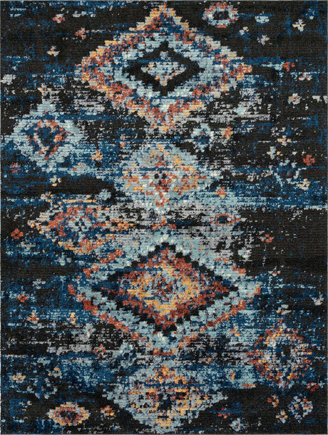 Navy Blue 9' x 12' 2 Morocco Rectangle Rug