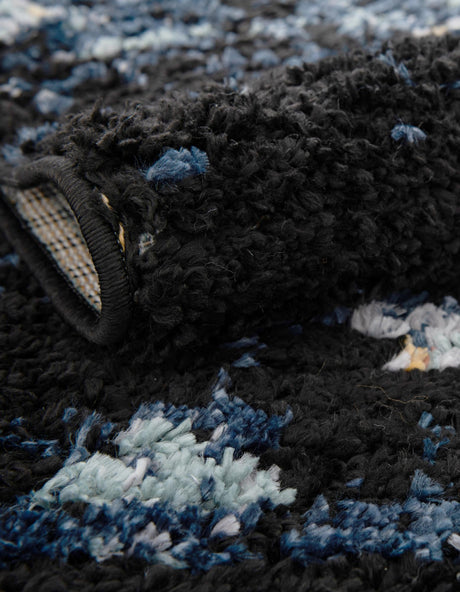 Navy Blue 8' x 10' Morocco Rectangle Area Rug 100% Polyester Traditional Classic Carpet for Moroccan Inspired Interior Design Home Decor for Sale at Rug Engine