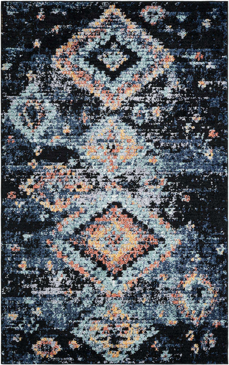 Navy Blue 5' x 8' Morocco Rectangle Rug