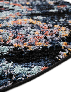 Navy Blue 4' 1 x 4' 1 Morocco Round Rug