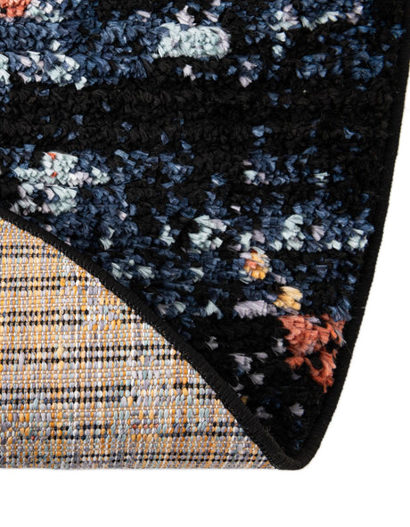 Navy Blue 4' 1 x 4' 1 Morocco Round Area Rug 100% Polyester Traditional Classic Carpet for Moroccan Inspired Interior Design Home Decor for Sale at Rug Engine