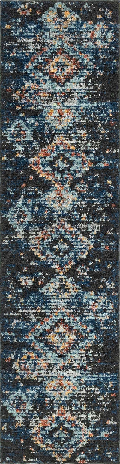Navy Blue 3' x 10' Morocco Runner Rug