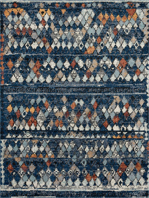 Navy Blue 9' x 12' 2 Morocco Rectangle Rug