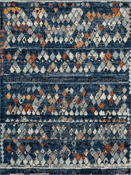 Navy Blue 9' x 12' 2 Morocco Rectangle Rug