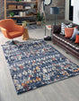 Navy Blue 9' x 12' 2 Morocco Rectangle Rug
