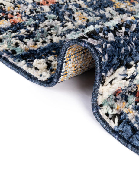 Navy Blue 10' x 13' Morocco Rectangle Area Rug 100% Polyester Traditional Classic Carpet for Moroccan Inspired Interior Design Home Decor for Sale at Rug Engine