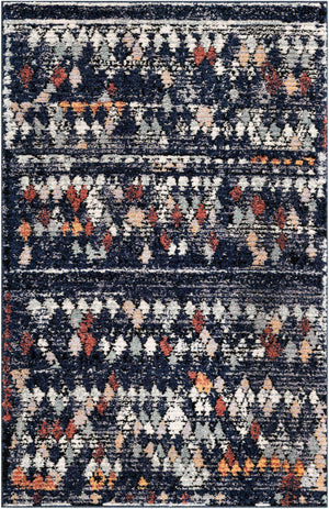 Navy Blue 5' 1 x 8' Morocco Rectangle Rug