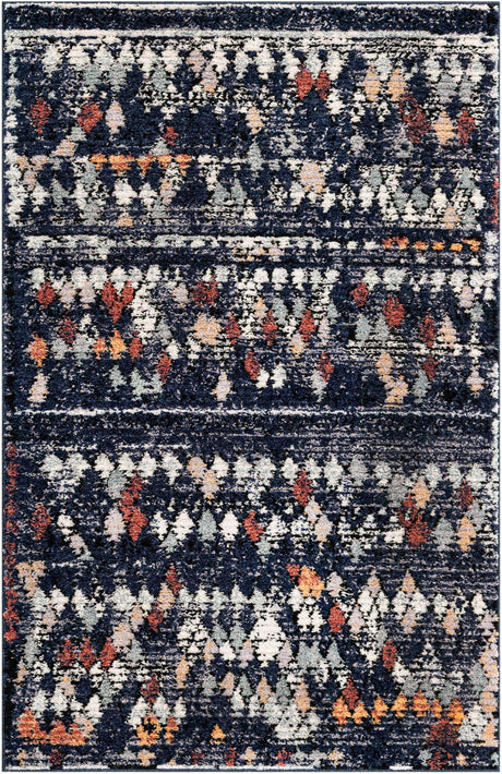 Navy Blue 5' 1 x 8' Morocco Rectangle Rug