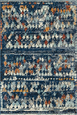 Navy Blue 4' x 6' Morocco Rectangle Rug