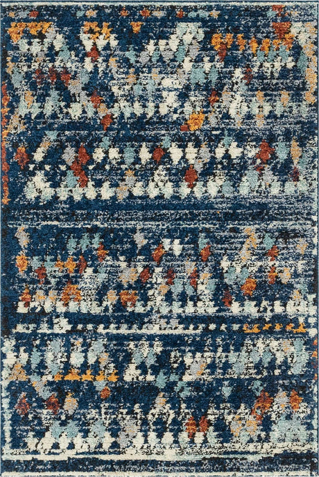 Navy Blue 4' x 6' Morocco Rectangle Rug