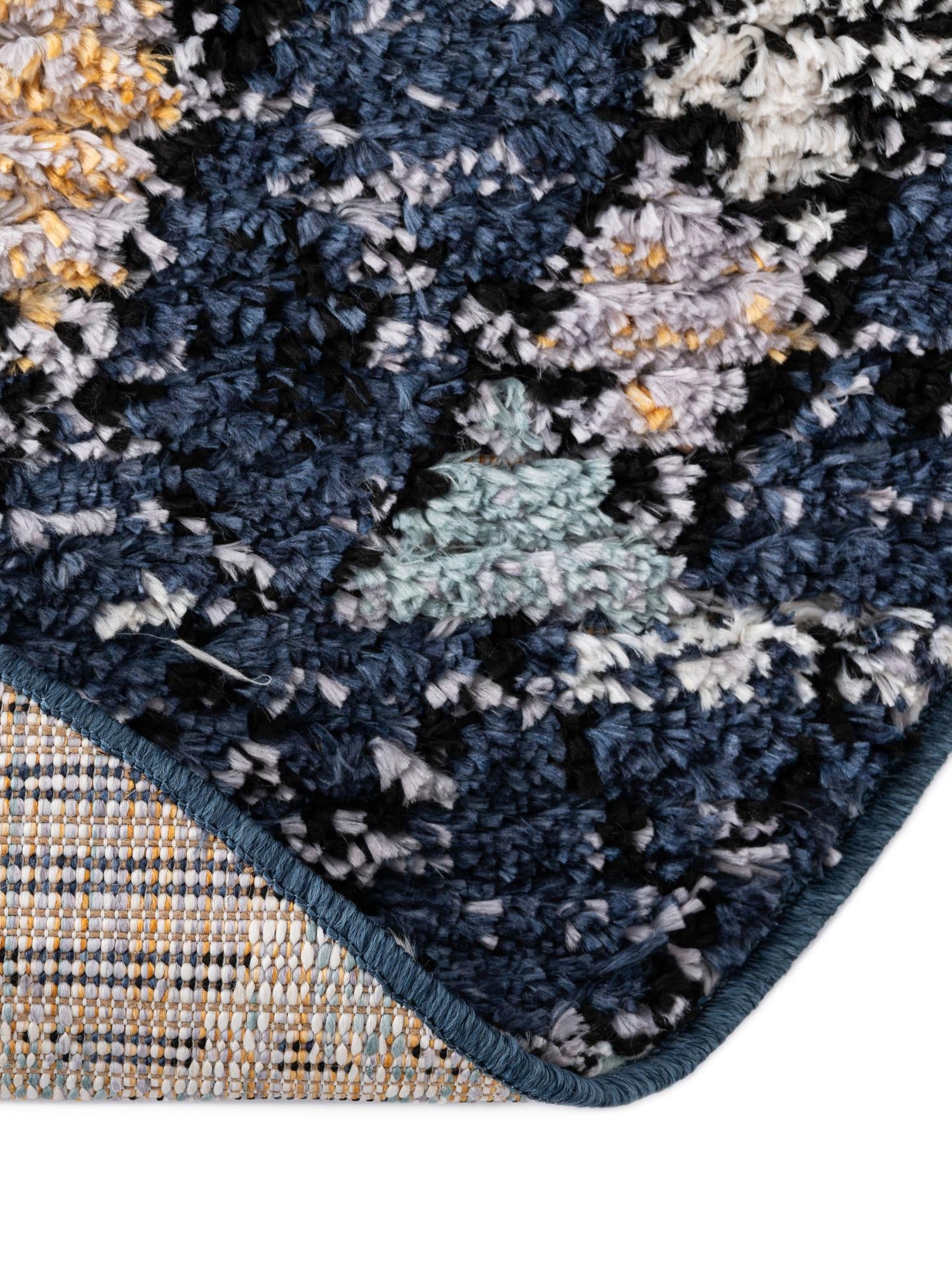 Navy Blue 3' 3 x 3' 3 Morocco Round Area Rug 100% Polyester Traditional Classic Carpet for Moroccan Inspired Interior Design Home Decor for Sale at Rug Engine