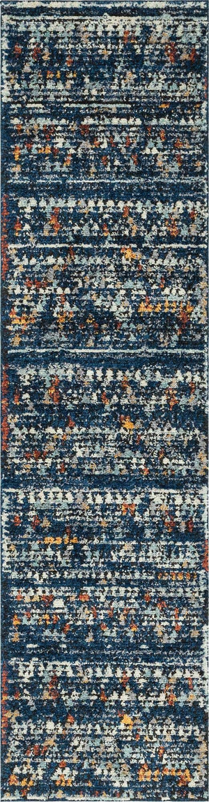 Navy Blue 3' x 10' Morocco Runner Rug