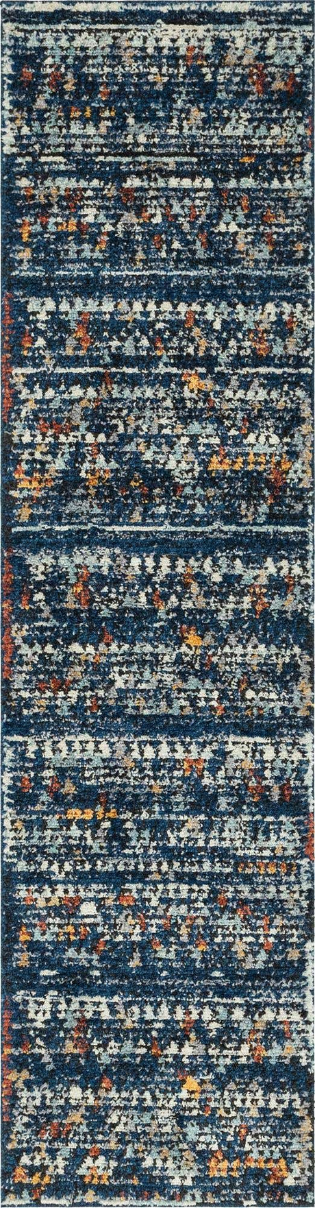 Navy Blue 3' x 10' Morocco Runner Rug