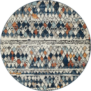 Multicolor 7' x 7' Morocco Round Rug