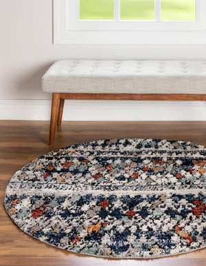 Multicolor 7' x 7' Morocco Round Rug