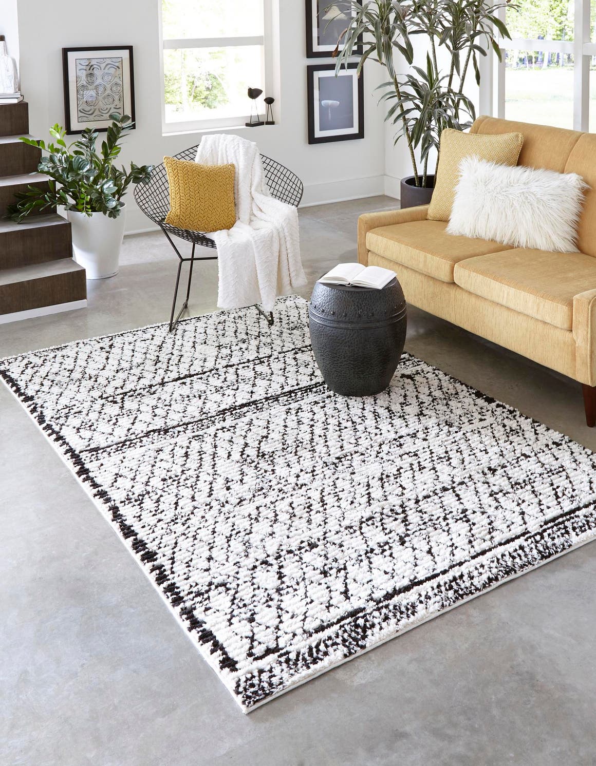 Ivory 5' 1 x 8' Morocco Rectangle Area Rug 100% Polyester Traditional Classic Carpet for Moroccan Inspired Interior Design Home Decor for Sale at Rug Engine