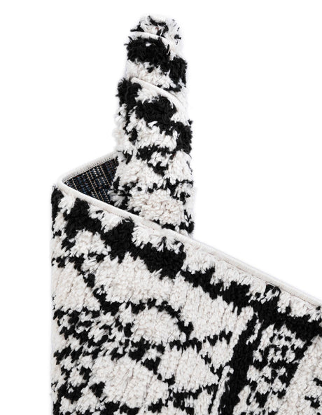 Ivory 8' x 10' Morocco Rectangle Area Rug 100% Polyester Traditional Classic Carpet for Moroccan Inspired Interior Design Home Decor for Sale at Rug Engine