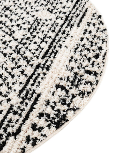 Ivory 4' 1 x 4' 1 Morocco Round Area Rug 100% Polyester Traditional Classic Carpet for Moroccan Inspired Interior Design Home Decor for Sale at Rug Engine