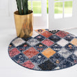Blue 7' x 7' Morocco Round Rug