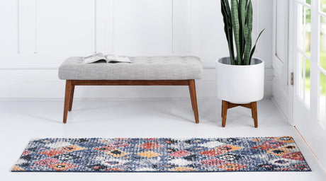 Blue 2' 7 x 10' Morocco Runner Area Rug 100% Polyester Traditional Classic Carpet for Moroccan Inspired Interior Design Home Decor for Sale at Rug Engine