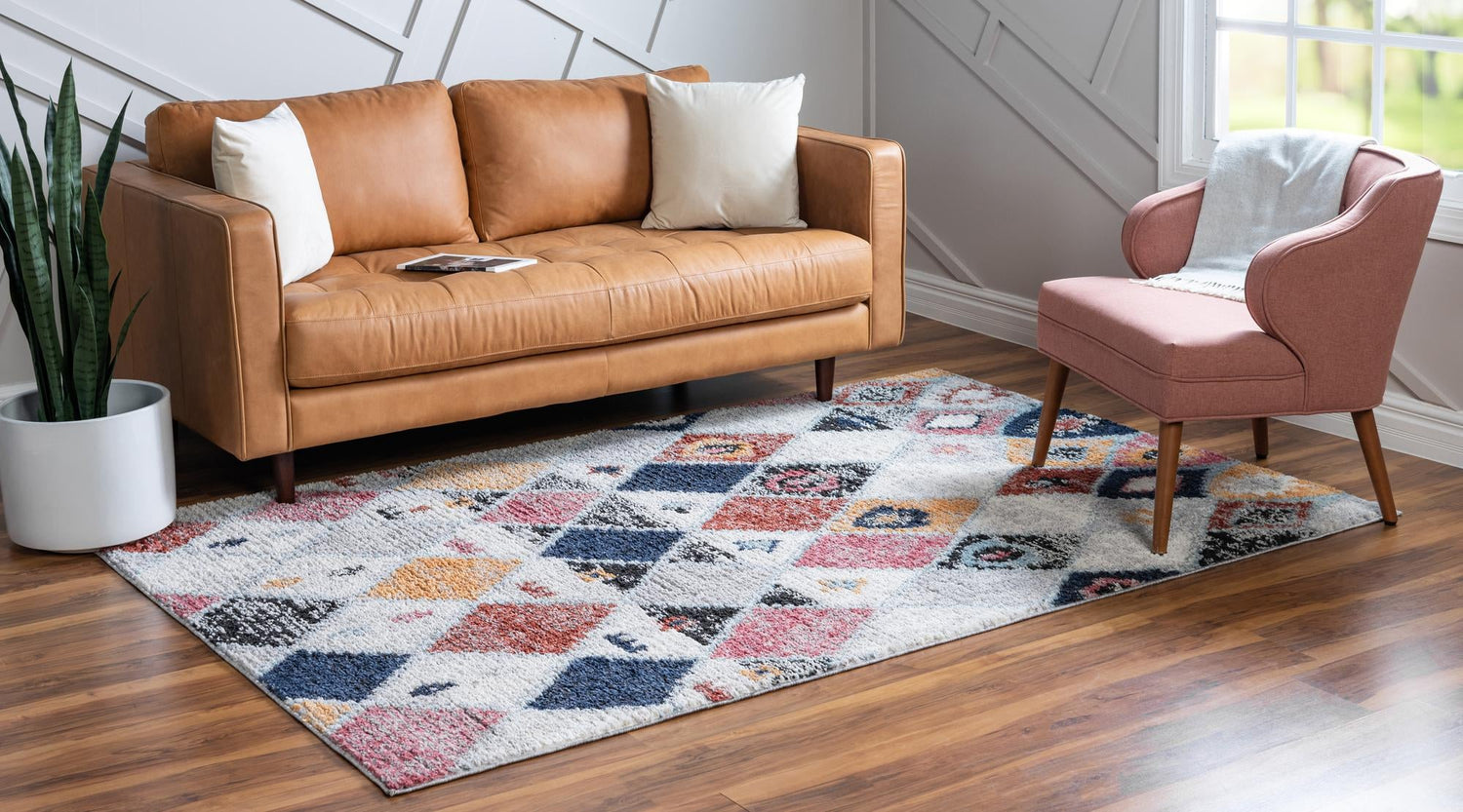 Multicolor 9' x 12' 2 Morocco Rectangle Area Rug 100% Polyester Traditional Classic Carpet for Moroccan Inspired Interior Design Home Decor for Sale at Rug Engine