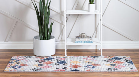 Multicolor 2' 2 x 6' 1 Morocco Runner Area Rug 100% Polyester Traditional Classic Carpet for Moroccan Inspired Interior Design Home Decor for Sale at Rug Engine