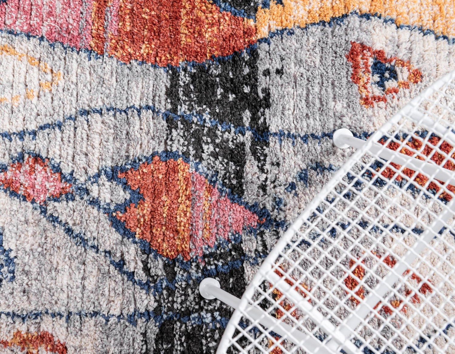 Multicolor 7' x 7' Morocco Round Area Rug 100% Polyester Traditional Classic Carpet for Moroccan Inspired Interior Design Home Decor for Sale at Rug Engine