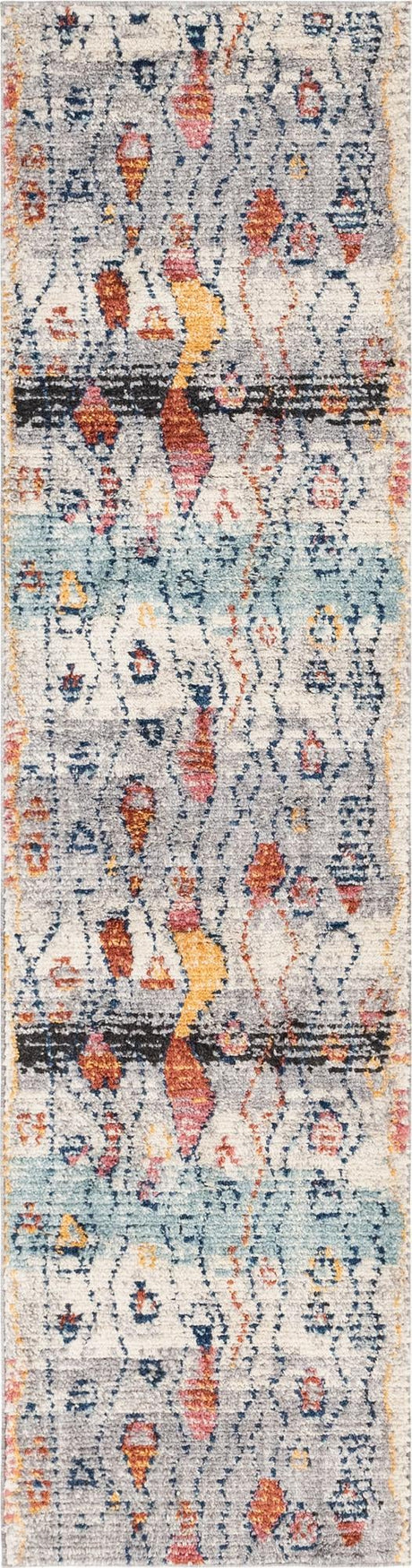 Multicolor 3' x 10' Morocco Runner Area Rug 100% Polyester Traditional Classic Carpet for Moroccan Inspired Interior Design Home Decor for Sale at Rug Engine