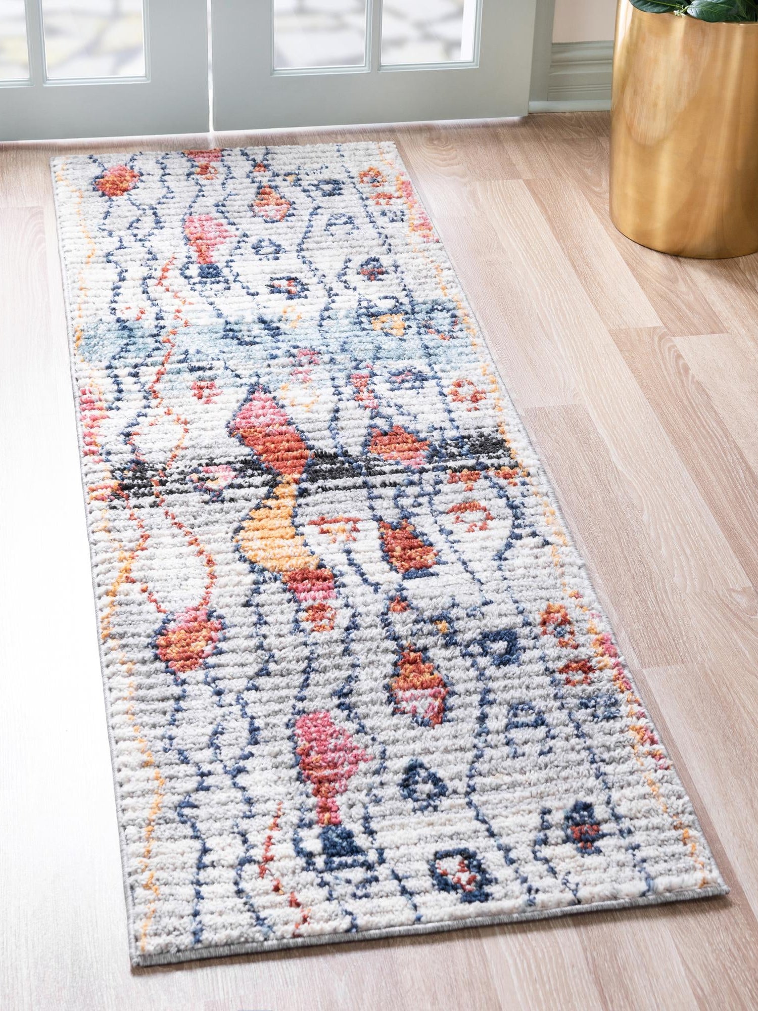 Multicolor 3' x 10' Morocco Runner Area Rug 100% Polyester Traditional Classic Carpet for Moroccan Inspired Interior Design Home Decor for Sale at Rug Engine