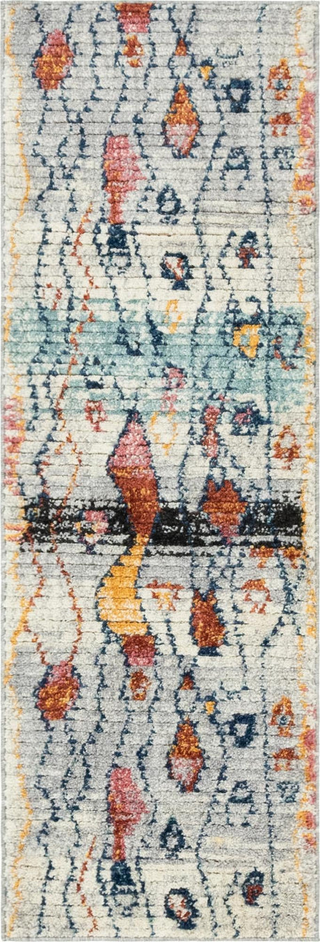 Multicolor 2' 2 x 6' 1 Morocco Runner Area Rug 100% Polyester Traditional Classic Carpet for Moroccan Inspired Interior Design Home Decor for Sale at Rug Engine