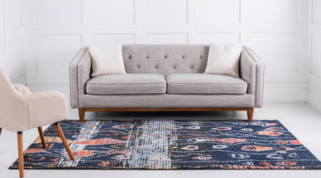 Navy Blue 2' 2 x 3' 1 Morocco Rectangle Area Rug 100% Polyester Traditional Classic Carpet for Moroccan Inspired Interior Design Home Decor for Sale at Rug Engine