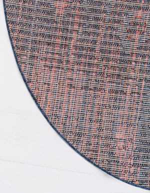 Navy Blue 7' x 7' Morocco Round Rug