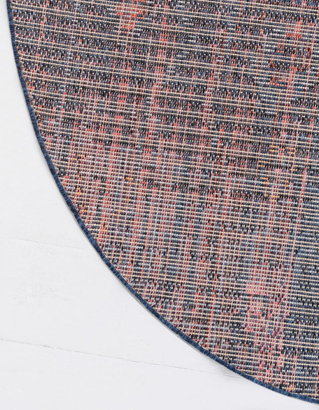 Navy Blue 7' x 7' Morocco Round Rug