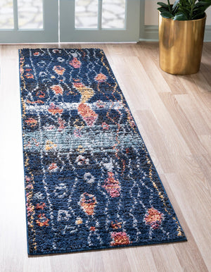 Navy Blue 2' 2 x 6' 1 Morocco Runner Rug