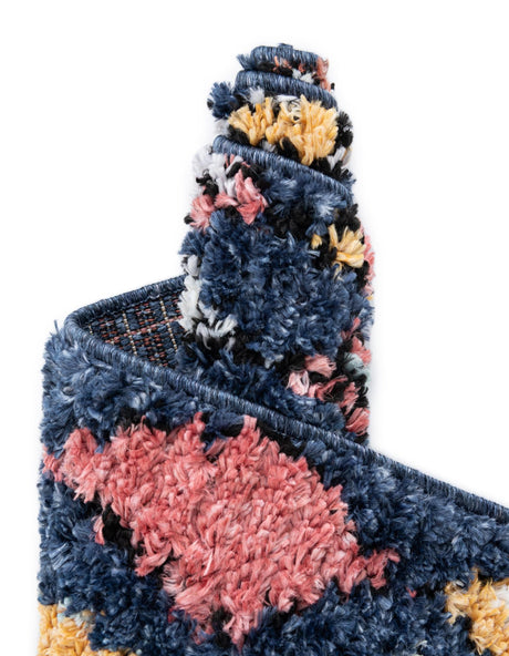 Navy Blue 4' 1 x 6' 1 Morocco Rectangle Area Rug 100% Polyester Traditional Classic Carpet for Moroccan Inspired Interior Design Home Decor for Sale at Rug Engine