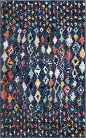 Navy Blue 5' 1 x 8' Morocco Rectangle Rug