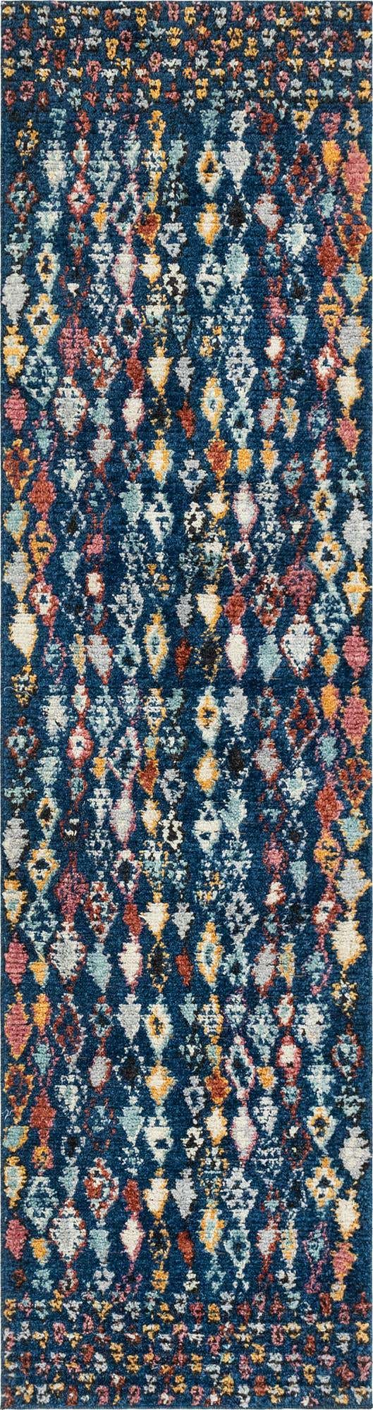 Navy Blue 3' x 10' Morocco Runner Rug