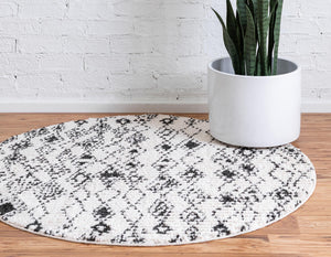 Ivory 4' 1 x 4' 1 Morocco Round Rug