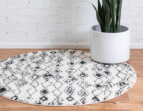 Ivory 7' x 7' Morocco Round Rug