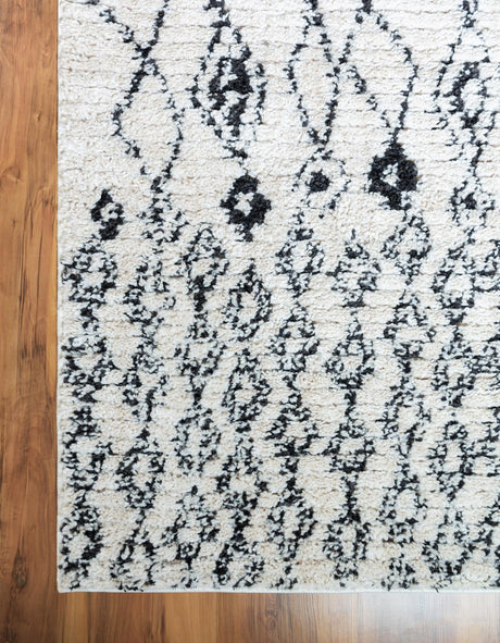 Ivory 3' x 10' Morocco Runner Area Rug 100% Polyester Traditional Classic Carpet for Moroccan Inspired Interior Design Home Decor for Sale at Rug Engine