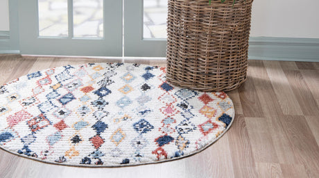 Multicolor 4' x 4' Morocco Round Rug