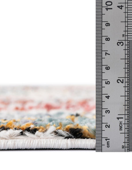 Multicolor 7' x 7' Morocco Round Area Rug 100% Polyester Traditional Classic Carpet for Moroccan Inspired Interior Design Home Decor for Sale at Rug Engine