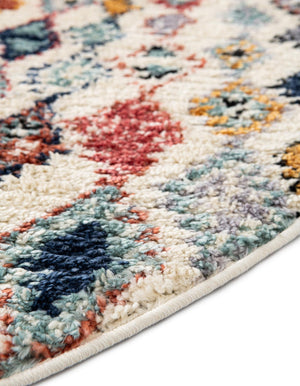 Multicolor 4' x 4' Morocco Round Rug