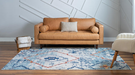 Light Blue 2' 2 x 3' 1 Morocco Rectangle Area Rug 100% Polyester Traditional Classic Carpet for Moroccan Inspired Interior Design Home Decor for Sale at Rug Engine