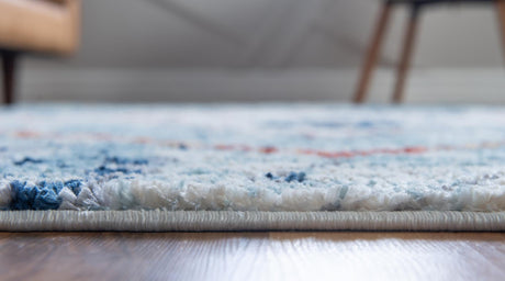 Light Blue 2' 2 x 6' 1 Morocco Runner Area Rug 100% Polyester Traditional Classic Carpet for Moroccan Inspired Interior Design Home Decor for Sale at Rug Engine
