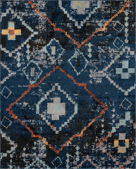 Navy Blue 8' x 10' Morocco Rectangle Rug