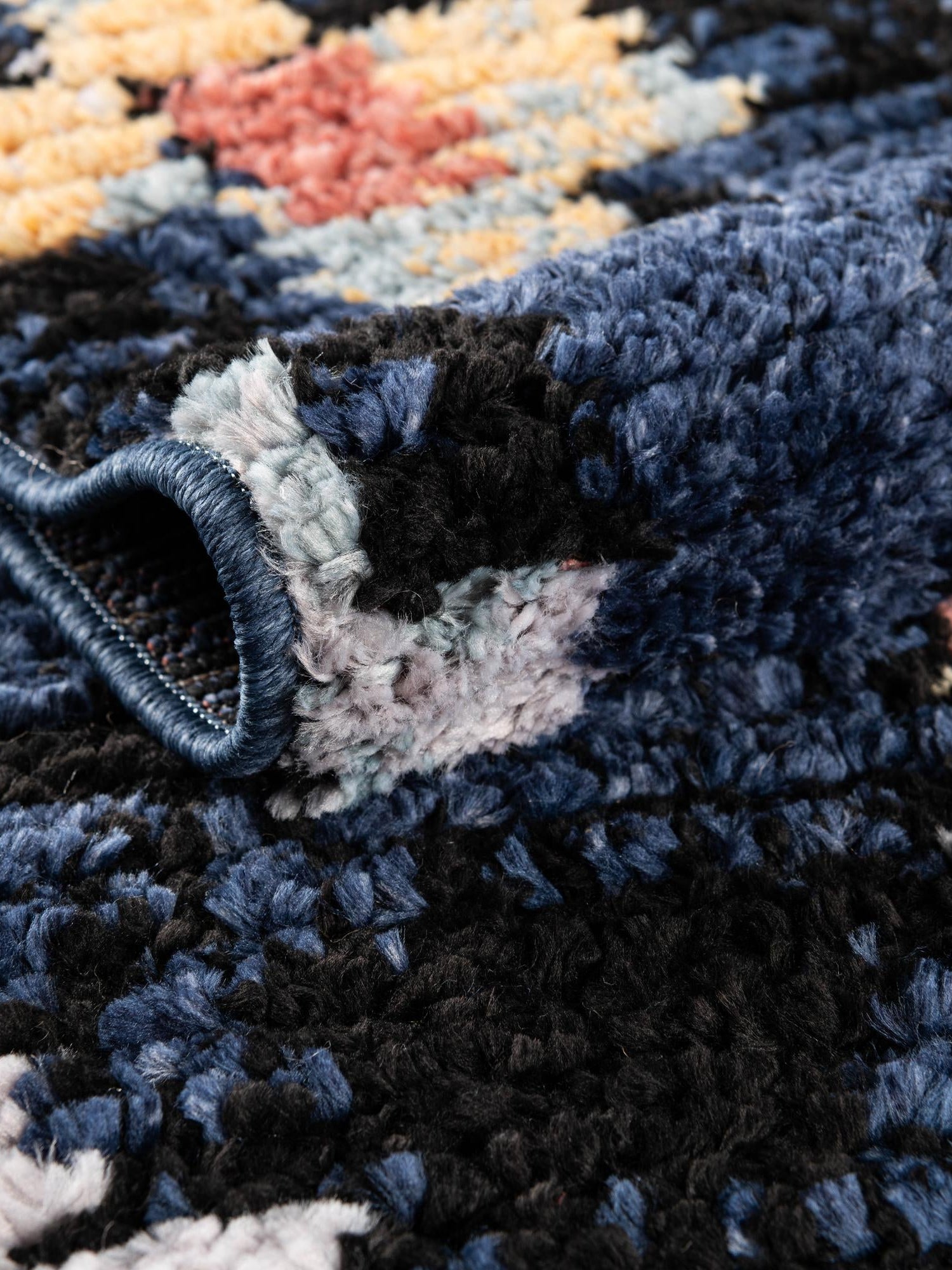 Navy Blue 4' 1 x 6' 1 Morocco Rectangle Area Rug 100% Polyester Traditional Classic Carpet for Moroccan Inspired Interior Design Home Decor for Sale at Rug Engine