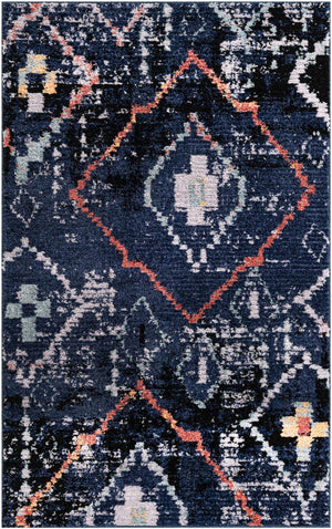 Navy Blue 5' 1 x 8' Morocco Rectangle Rug
