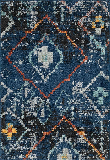 Navy Blue 4' 1 x 6' 1 Morocco Rectangle Rug