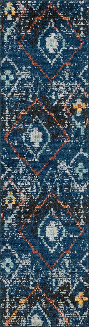 Navy Blue 3' x 10' Morocco Runner Rug